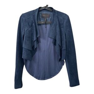 BCBGMaxAzria Women's Navy Blazer Suede XS